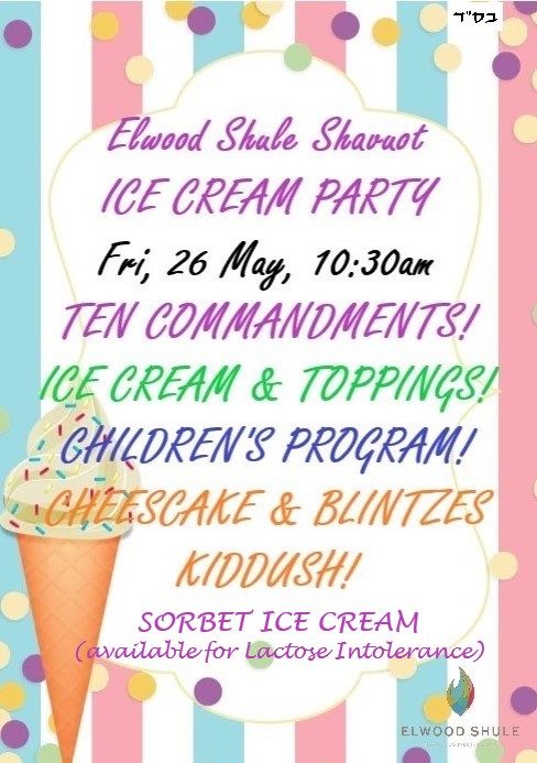 Shavuot Ice cream party 2023 with sorbet